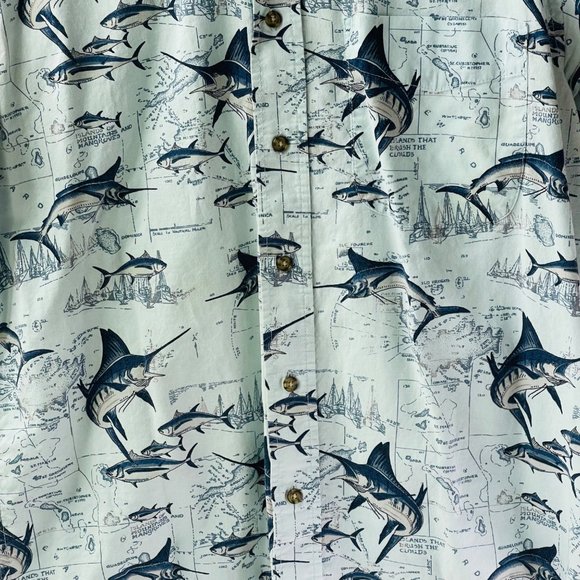 Monte Carlo Men’s Shirt Fishing South Atlantic Hawaiian Aloha Pattern S (34-36) - Picture 8 of 9